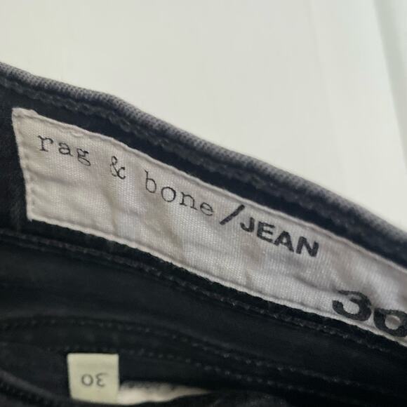 Rag & Bone Black Side Stripe High Rise Ankle Skinny Jeans Size 30 - Picture 5 of 6